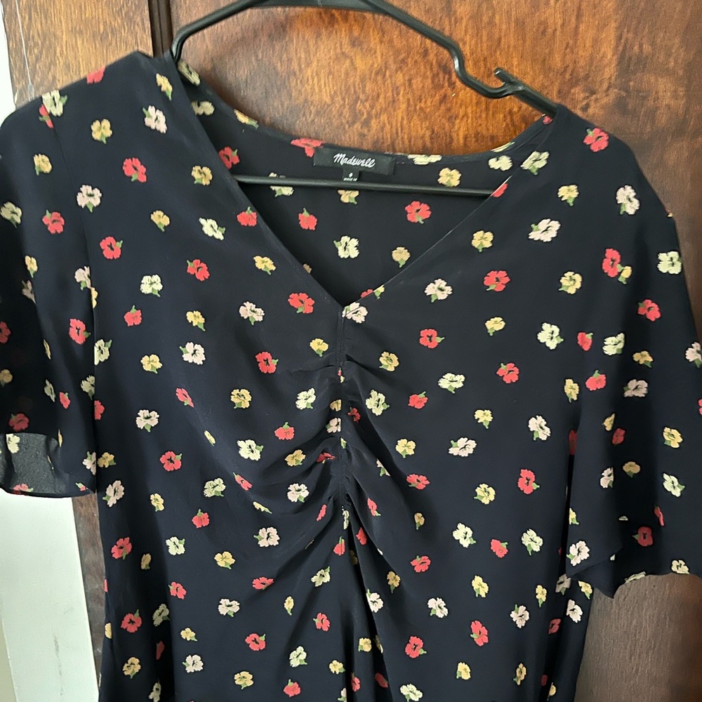 Madewell Black Floral Blouse